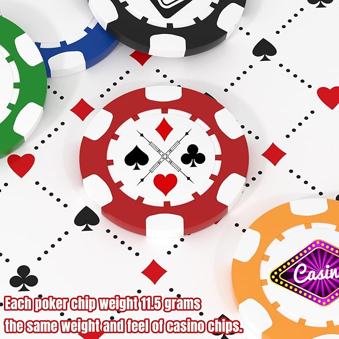25 Custom Clay Poker Chips, 40mm Heavy 11.5g Casino Sized Personalized Poker Chips with Your Logo, Image or Text, Custom Drink Tokens for Bar, Party, Tournaments, Golf Club or Events