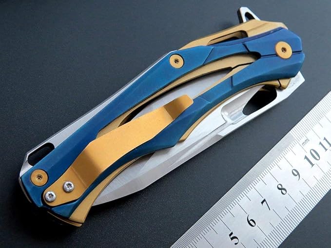 Eafengrow EF204 Folding Pocket Knife,D2 Blade Steel Handle Liner Lock with Clip Outdoor Camping Hiking Tactical EDC Tool (EF204-colorful)