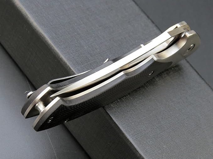 Eafengrow EF7 Folding Knife K110 Steel Blade G10& Stainless Steel Handle EDC Tool Knives for Outdoor Working Camping Hiking(black)