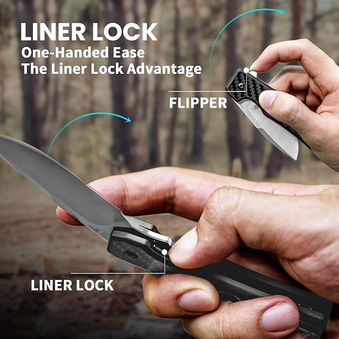 Kizer Nice Guy Pocket Folding Knife, 2.84" 154CM Blade, Lightweight Sharp Camping and Hiking Knife, G10 Carbon Fiber Handle, Liner Lock Flipper Knives V3011C1