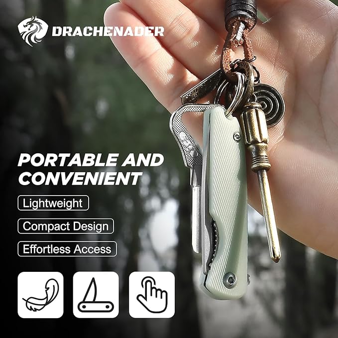 4-24/25" Mini Pocket Knife for Men and Women, Small Folding EDC Knife, 2.04" Silver Sharp Blade, ABS Handle, for Outdoors, Hiking, Camping, (Natural)