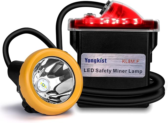 Safety Mining Headlamp 1+2 LED Rechargeable Coal Mining Light with Battery Pack, Waterproof Explosion Proof Hard Hat Cap Lamp, Durable LED Torch Headlight for Mining, Tunneling, Outdoor Work