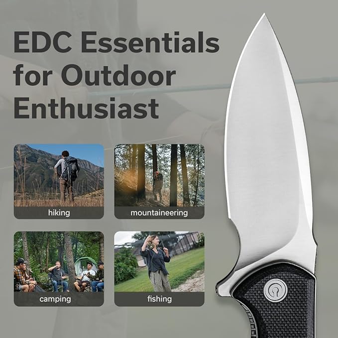 CIVIVI Mini Praxis Folding Pocket Knife, 2.98" D2 Steel Blade G10 Handle Small EDC Knife with Pocket Clip for Men Women, Sharp Camping Survival Hiking Knives C18026C-2