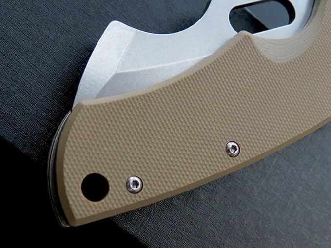 Eafengrow Pocket Knives D2 Blade and G10 Handle Folding Camping Knife Mini Outdoor Pocket Knife Survival Tool (EF13-brown)