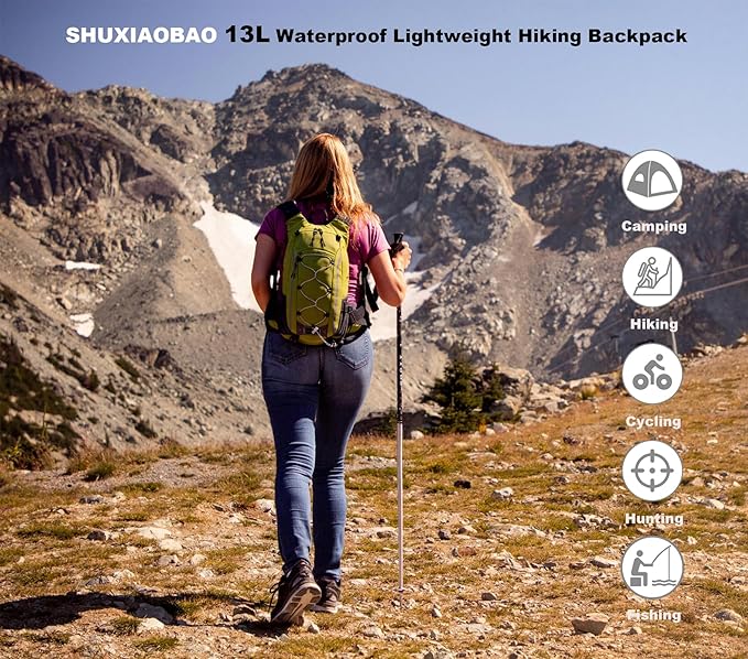 Small Hiking Backpack Lightweight Waterproof Daypack for Camping Cycling Fitness Outdoor Sports - Women Men Teens