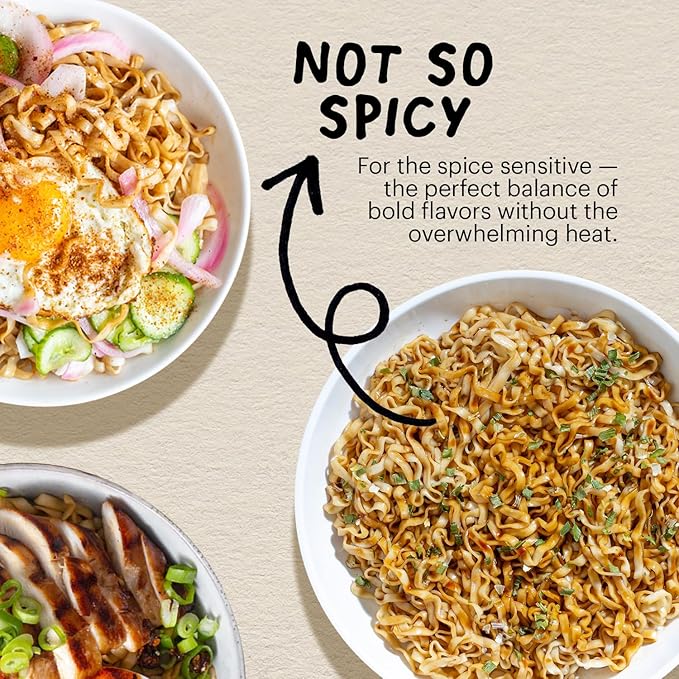Momofuku Ramen Noodle Not-So-Spicy Variety Pack by David Chang, 20 Meals (Pack of 4) of Air-Dried Vegan Instant Noodles with Mild Sauce