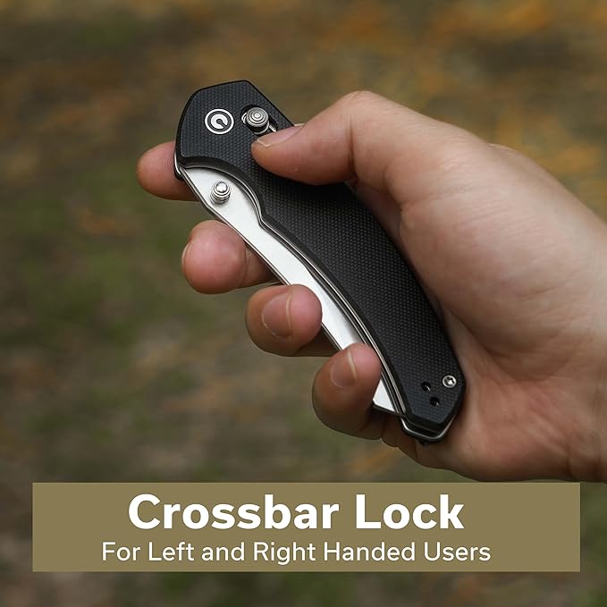 CIVIVI Sixgill Folding Pocket Knife for EDC, 3.41'' Nitro-V Blade G10 Handle, Deep Carry Reversible Clip, Gift for Men Women C24050-1 (Black)