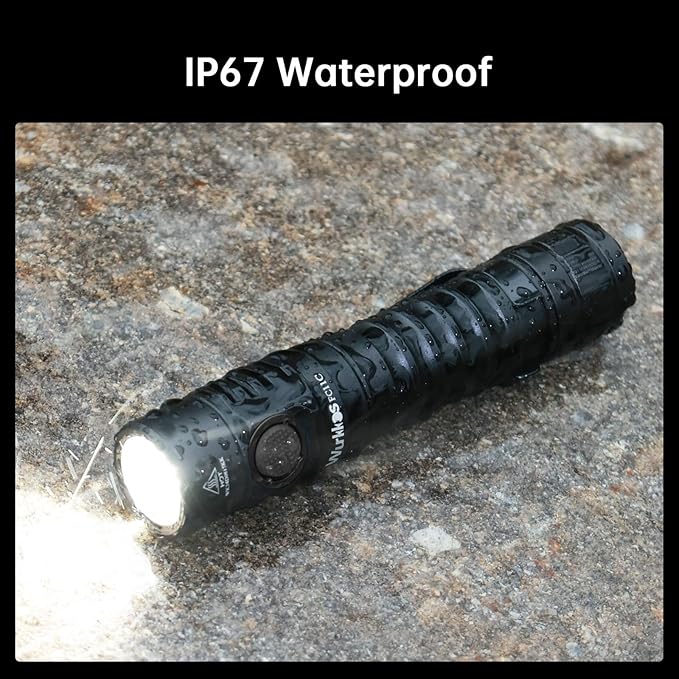 Wurkkos FC11C Led Flashlight Rechargeable High Lumen 1200, Small Powerful Flashlight USB C, Super Bright EDC Flashlight IP68 Waterproof, 155Meters Beam Distance, 90 High CRI (5000K)