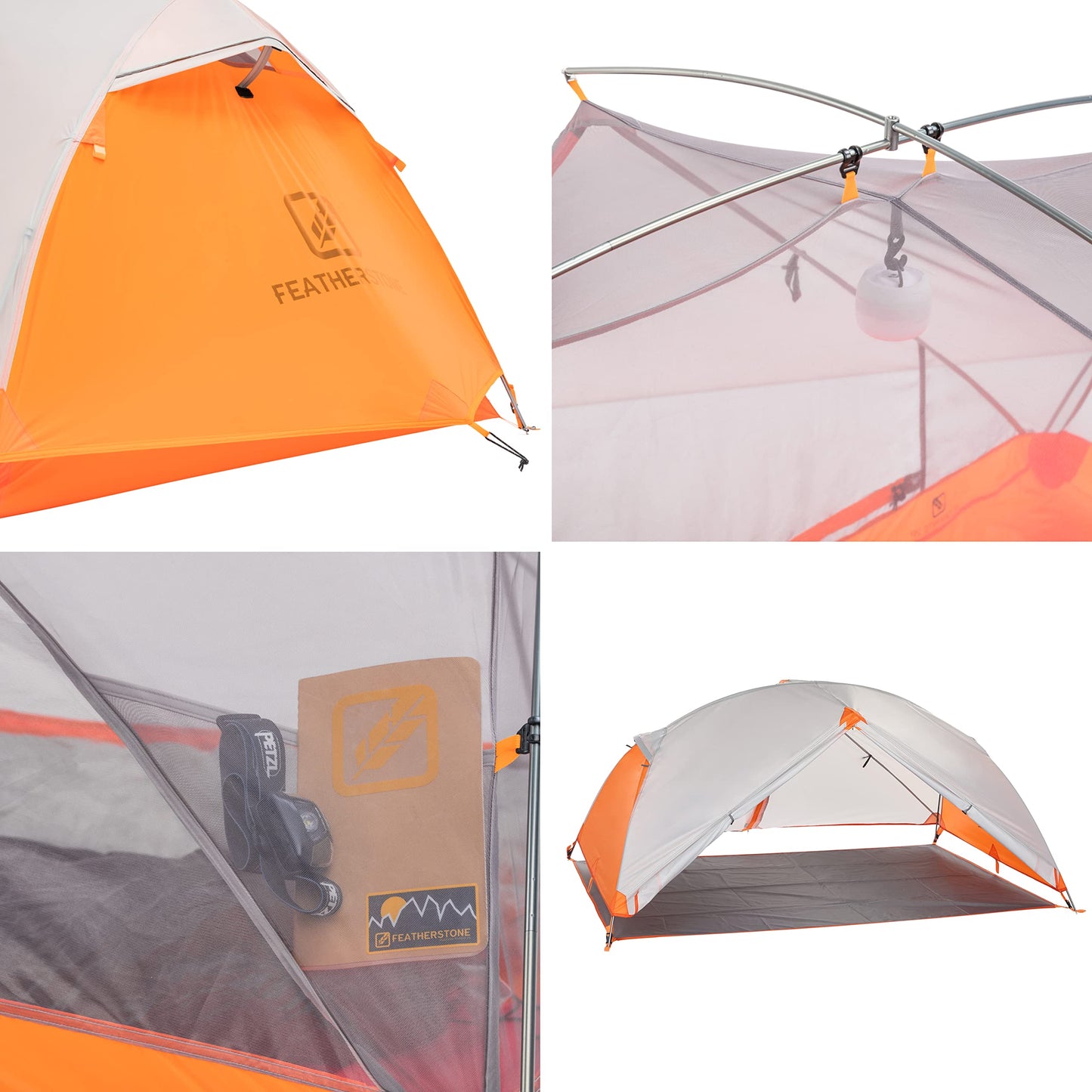 Featherstone UL Granite 2 Person Backpacking Tent Lightweight, 3-Season, Waterproof for Camping and