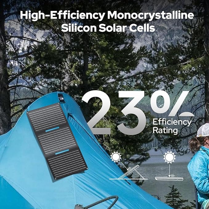 30W Solar Panel Charger YT30 Foldable Solar Panel IP65 Waterproof Solar Charger with QC3.0 USB & DC
