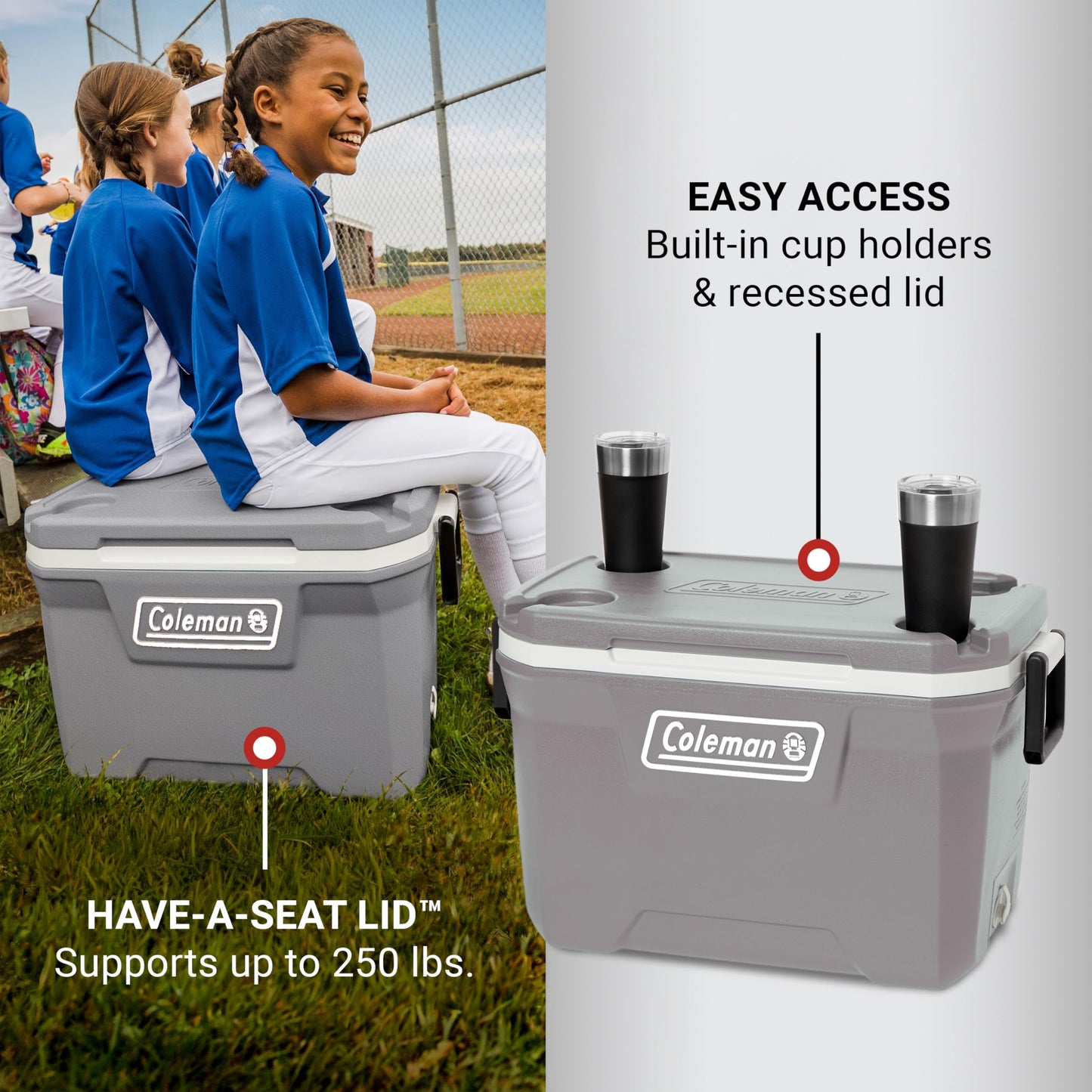Coleman Classic Series Insulated Portable Cooler, Leak-Resistant Outdoor Hard Cooler Keeps Ice up