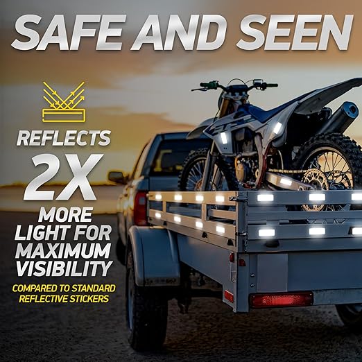 Reflective Safety Tape Stickers | 3M Diamond Grade | Yellow | 1.2″ x 3.15″ | 20-Pack | Safety Warning Tape for Helmets, Cars, Mailboxes & More