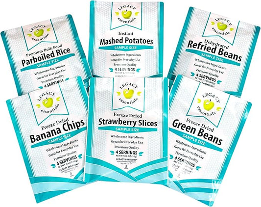 Legacy Food Storage Side Dishes, Emergency Food Supply, 6 Sides, 24 Servings, Up to 25 Year Shelf Life, Freeze Dried Survival Meals for MRE Camping, Hiking, Backpacking
