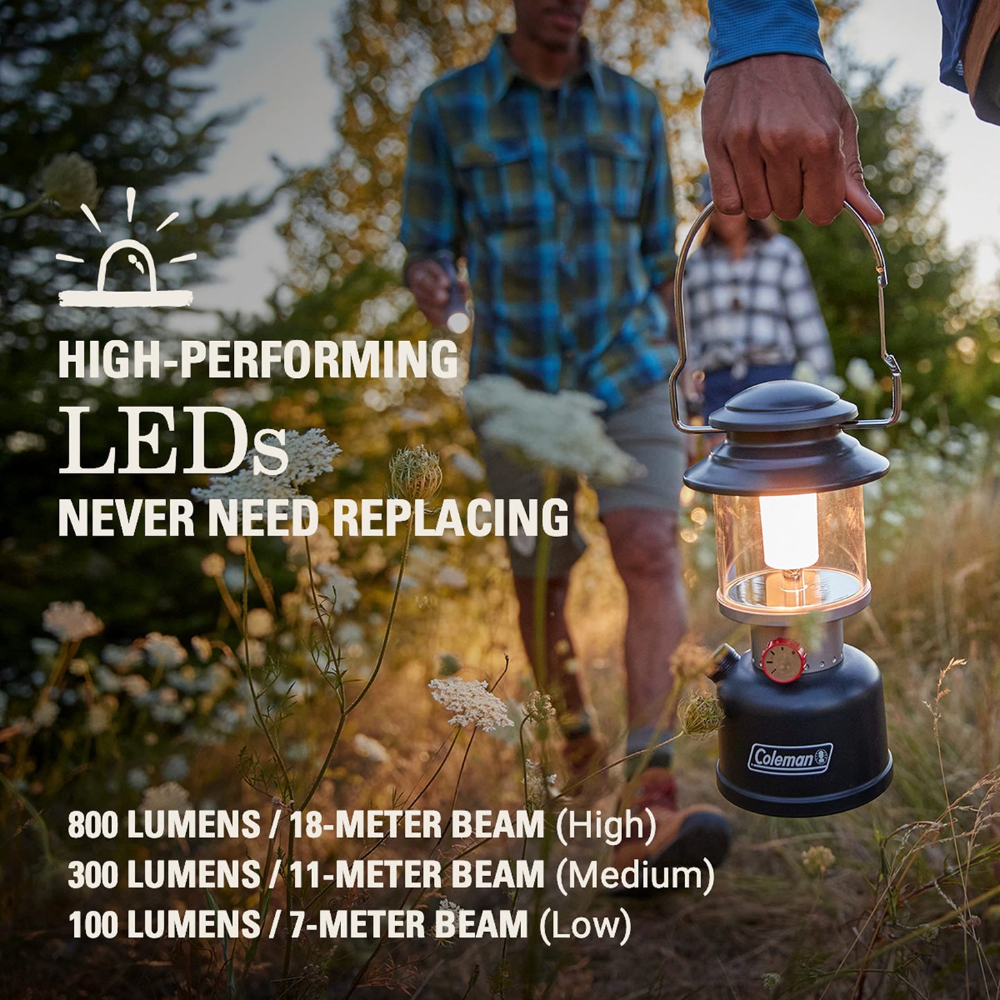 Coleman Classic Rechargeable 800L LED Lantern, Impact & Water-Resistant Lantern with Carabiner