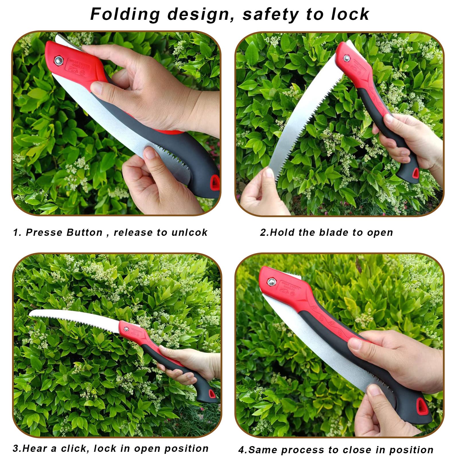 WEIMELTOY 10 Inch Pruning Saw Heavy Duty Folding Saw Camping Saw SK5 Blade