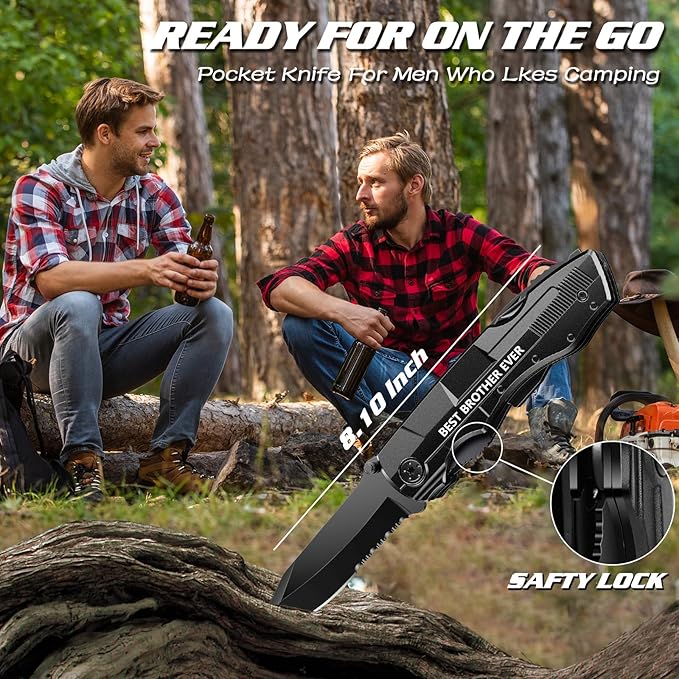 Gifts for Brother from Sister Friends,Birthday Christmas Brother Gifts,Multitool Knife "BEST BROTHER EVER",Multi tool for Climbing,Camping,Cycling,Hiking