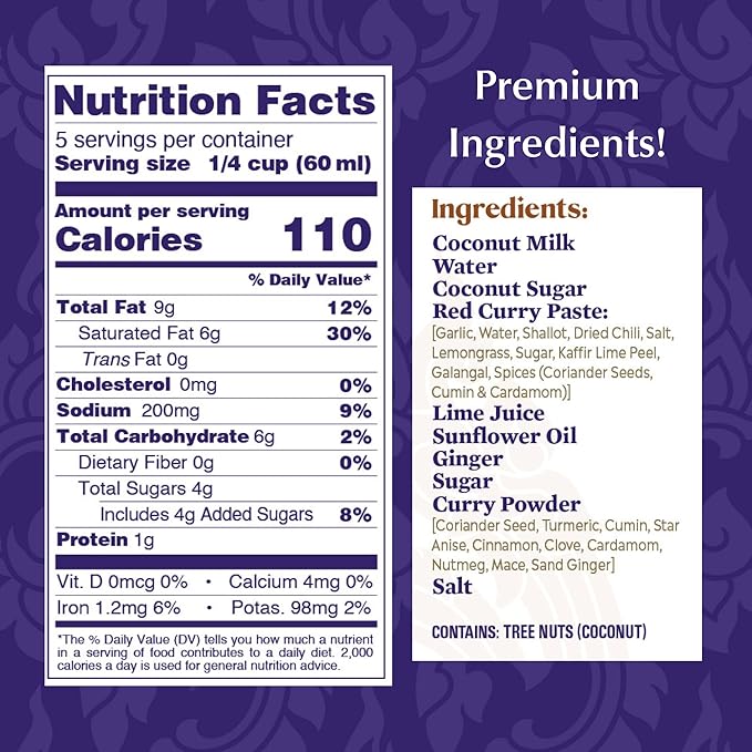 Watcharee's Authentic Thai Curry Sauces - Coconut Curry | Vegan, Non-GMO, Gluten-Free - 2 Pack (9.8 fl oz Each)