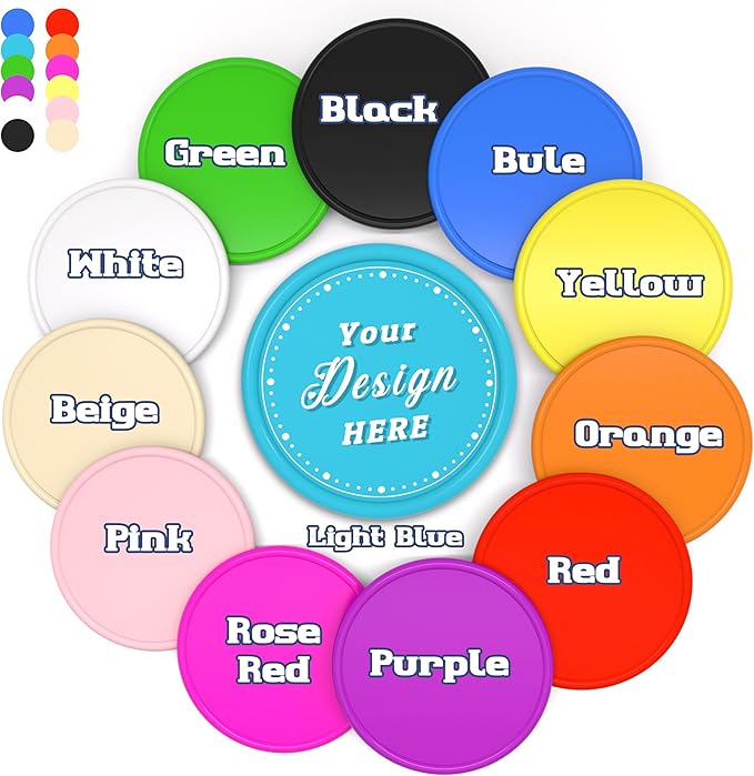 200-1000 Custom Plastic Poker Chips,Drink Chips,Personalized Your Own Logo, Image and Text, Double Sided Full Color Printing Custom Tokens For Bar, Events, Weddings, Business Card & Promotional Tokens