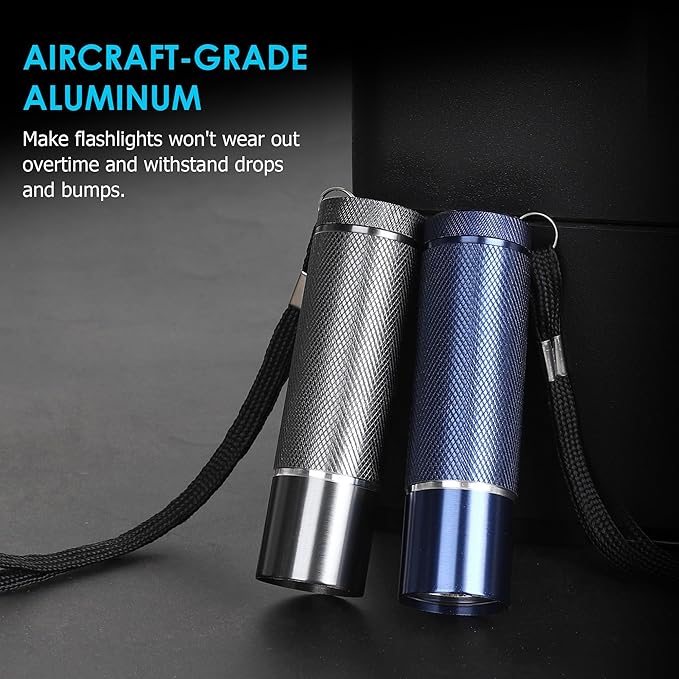 FASTPRO 48-Pack Flashlights Set, Aluminum LED Flashlights Include AAA Batteries & Lanyard, Super Bright 100 Lumen Flashlight for Party Favor, Camping, Hurricane Supplies
