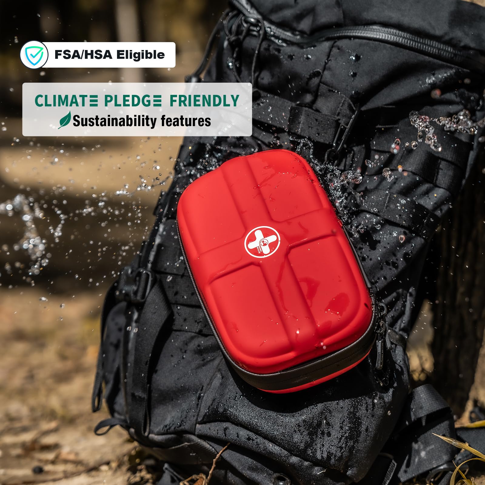 RHINO RESCUE EVA First Aid Kit Small Waterproof Travel Emergency Kit (Red)