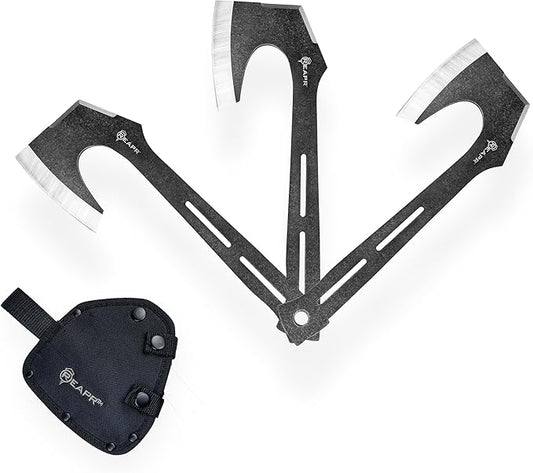 Reapr CHUK 3-Piece Throwing Axe Set ??11" Full-Tang Tactical Tomahawks with Dual-Edge Blades, Stonewashed Finish, Nylon Sheath with MOLLE ??Outdoor Recreation, Camping, Target Practice, Gifting