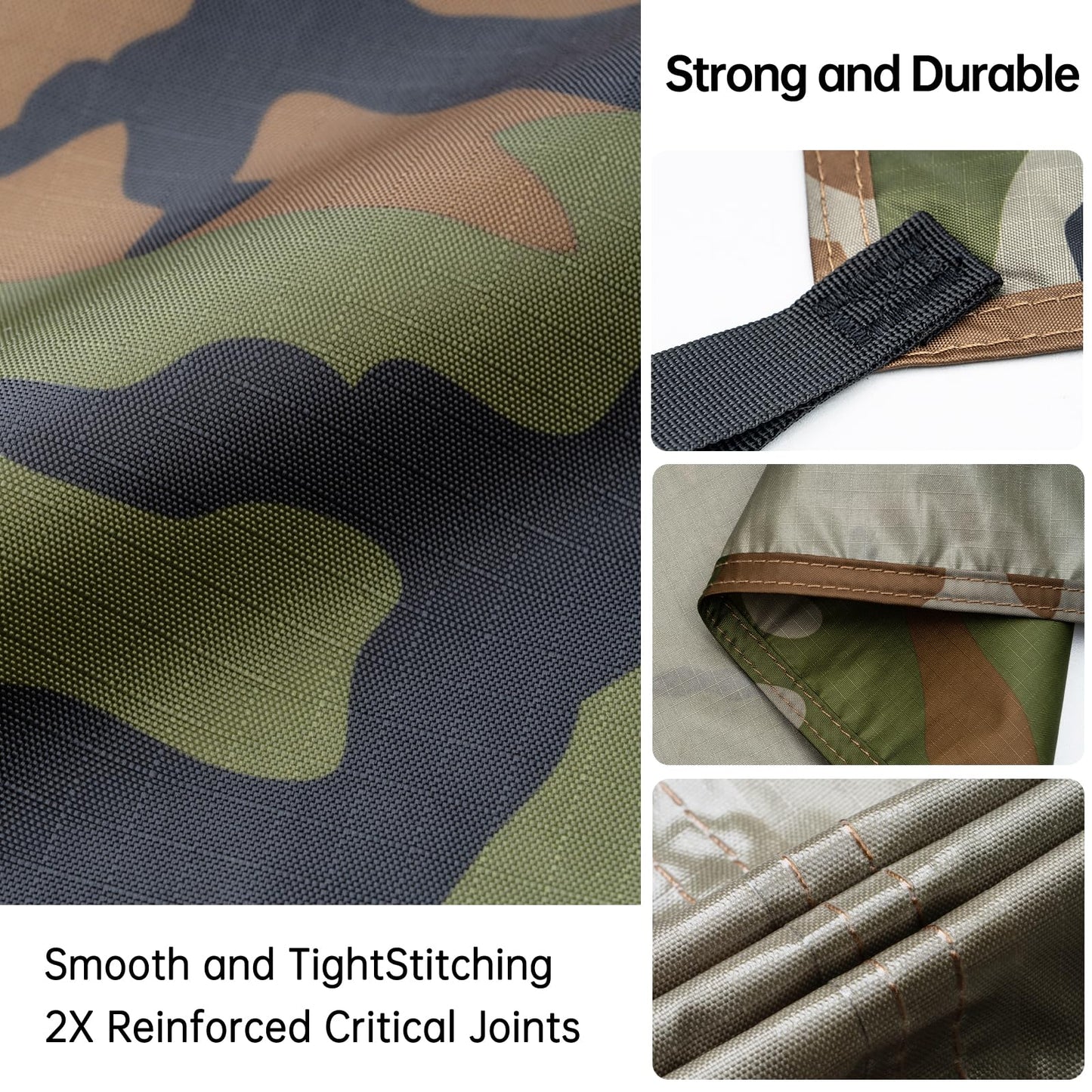 FREE SOLDIER Waterproof Camping Tarp Shelter Awning(Camo 10×10.5ft)