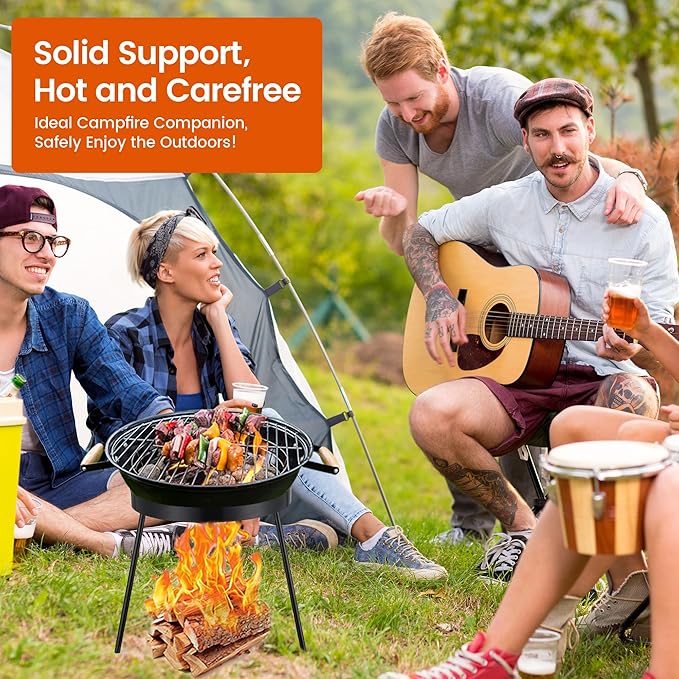 Campfire Tripod for Cooking - Campfire Cooking Equipment, Outdoor Fire Pit Stand, High Temperature Resistant Removable Camping Tripod for Cooking Dutch Oven,Jetboil,Griddle