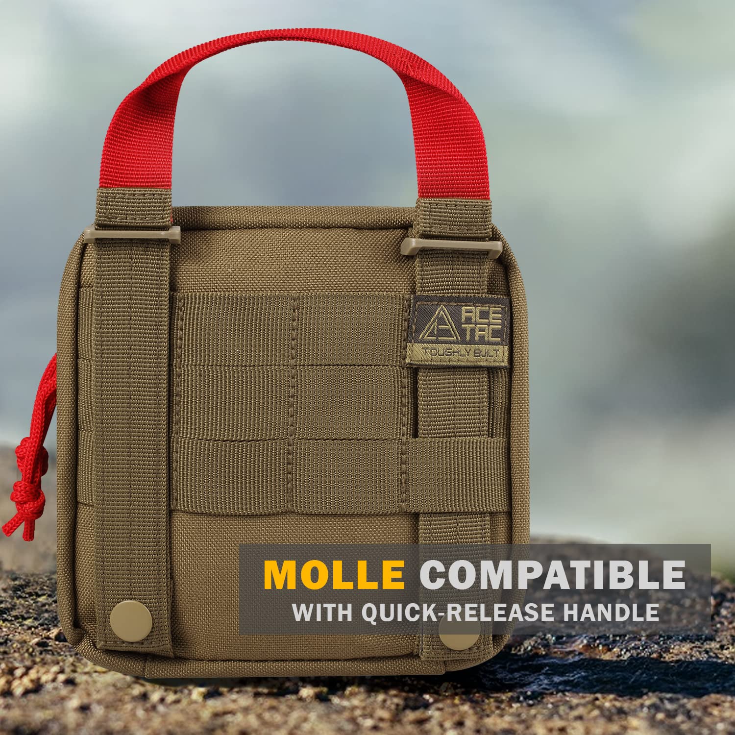 Everlit 180 Pieces Tactical First Aid Kit IFAK Molle EMT Pouch Outdoor Camping Emergency Kits for