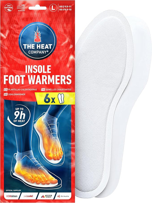 Insole Foot Warmers - 6, 12 or 32 Pairs – S, M, L, XL – 9h of Warmth - Air Activated Feet Warmers - Purely Natural - Toe Warmers for Feet - Insole Foot Warmers for Women & Men