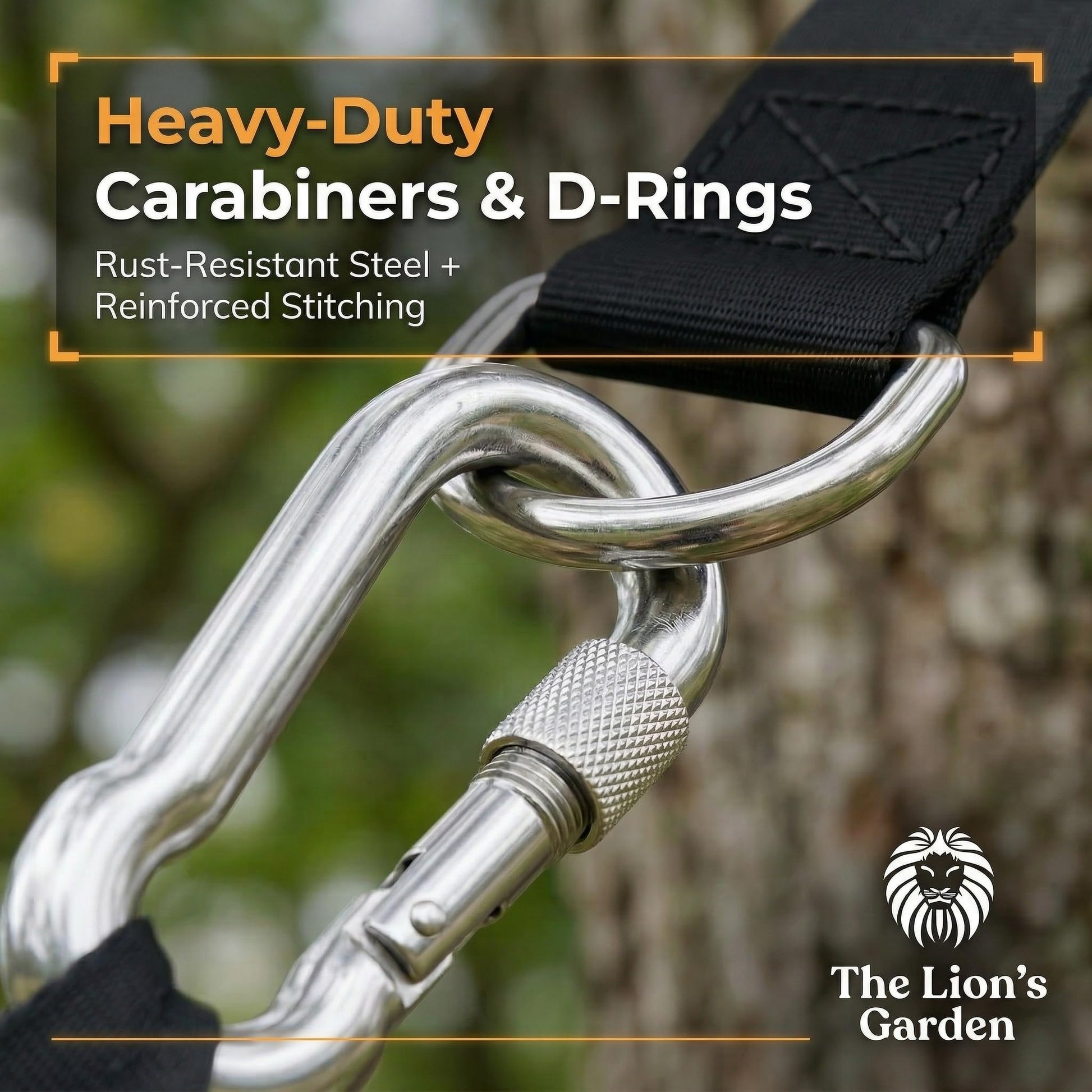 The Lion’s Garden Tree Swing Straps 2 Pack – Adjustable 5–10 ft Tree Swing Hanging Straps, Heavy