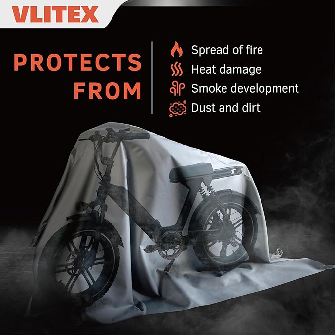 Extra Large Fire Blanket (118 x 157 in - XL) | Engineered in Germany | Lithium Battery & Emergency Fire Suppression Blanket | Certified Fireproof Silicone & E-Fiberglass