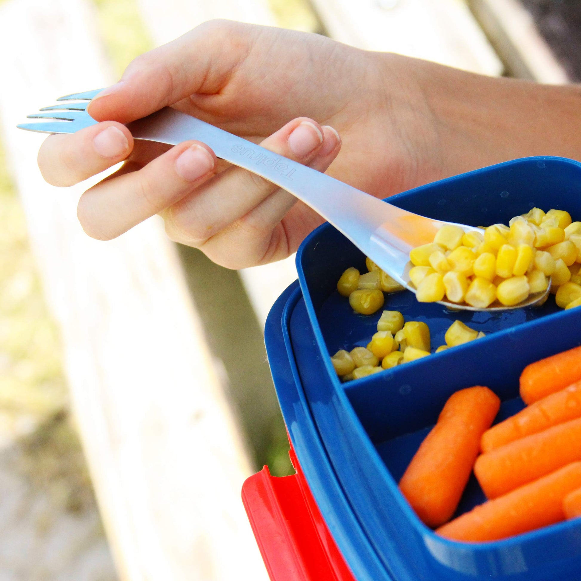 Tapirus - 5 Spork Of Steel Utensils Set - 8-inch Long Durable & Rust Proof Stainless Steel Spoon