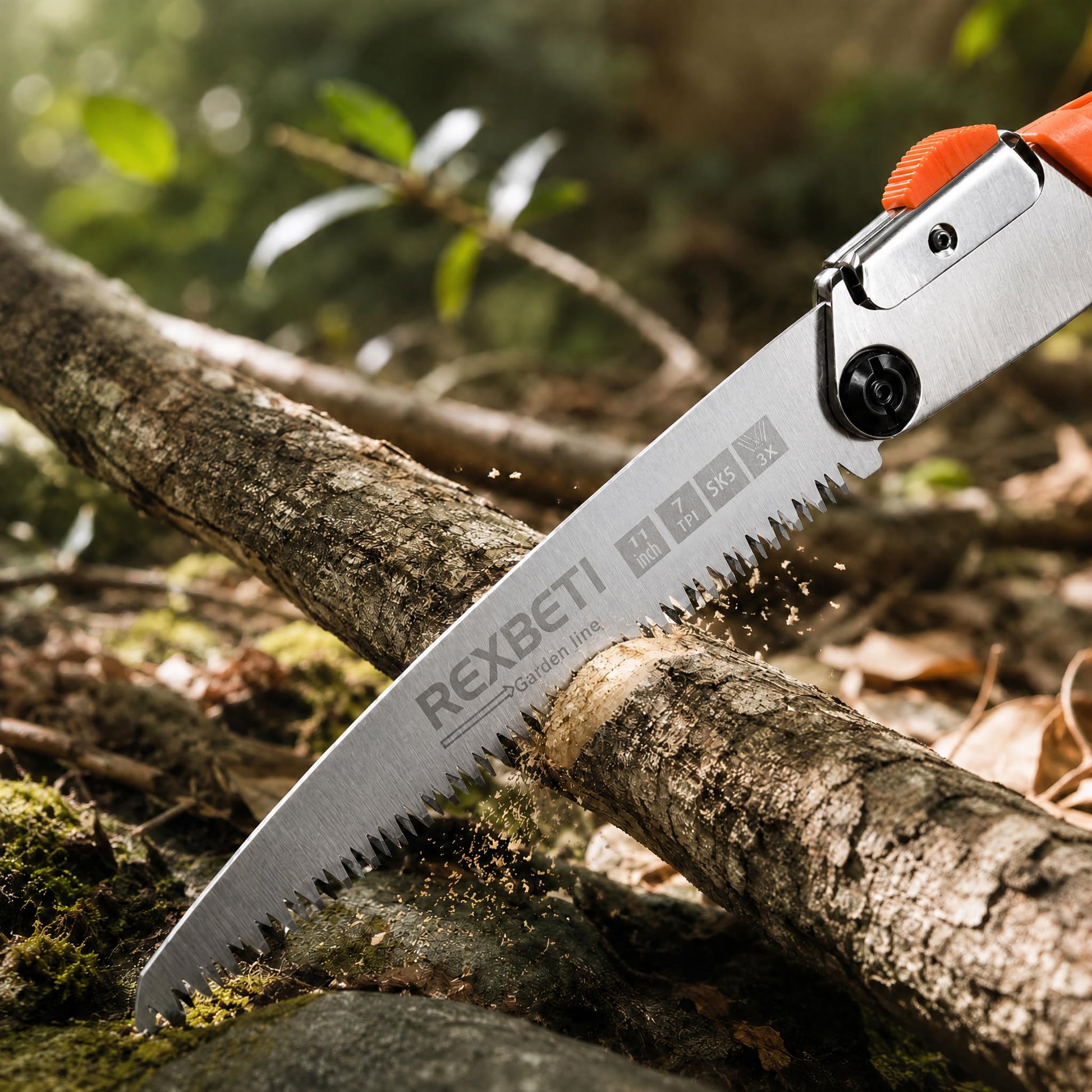 REXBETI 11-Inch Folding Saw, Heavy Duty Hand Saw, Wood & Camping, SK5 Steel