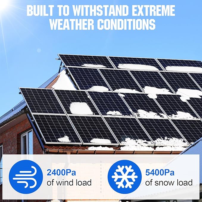 ECO-WORTHY 195 Watt Solar Panel 12 Volt Monocrystalline Solar Panel High Efficiency PV Module Power Charger for Sunsheds, Canopies, RVs, Farms and Other Off-Grid Applications