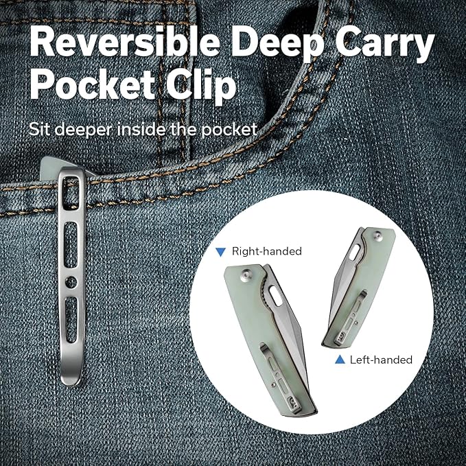 SENCUT GlideStrike Pocket Knife for EDC, Folding knife with Thumb Hole Openning, Textural Coarse G10 Handle with Deep Pocket Clip, Ideal Gift for Men Women S23018-2 (Natural)