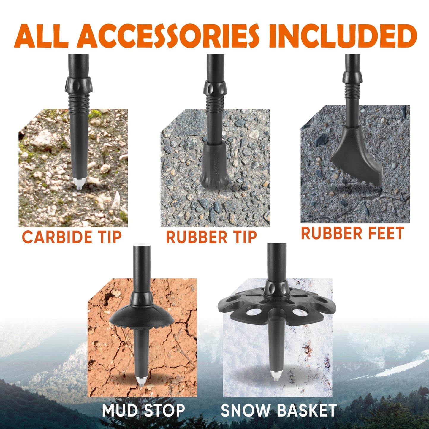 TREKOLOGY Trek-Z Cork Grip Trekking Poles – Lightweight Folding Hiking Poles, Adjustable Height