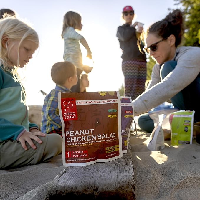 GOOD TO-GO Peanut Chicken Salad - Stove-Free??(6-Pack of Single Servings) | No Stove Required! Camping & Backpacking Food | Just Add Water Backpacking Meals | Good To-Go Dehydrated Meals Taste Better Than Freeze Dried Food