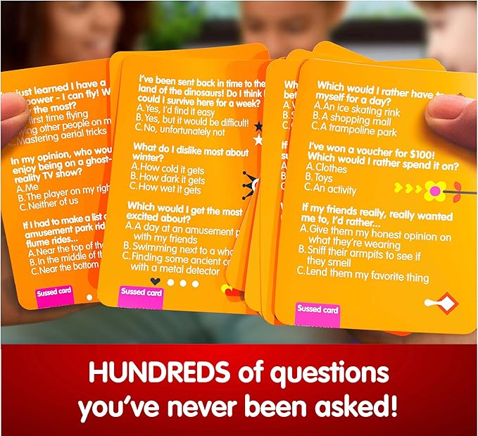 SUSSED The Wacky ?˜What Would You Do??Travel Card Game - Social Fun for Kids and Teens - Fun Boo Basket Stuffer for Families - Ages 7+ - Orange Pack