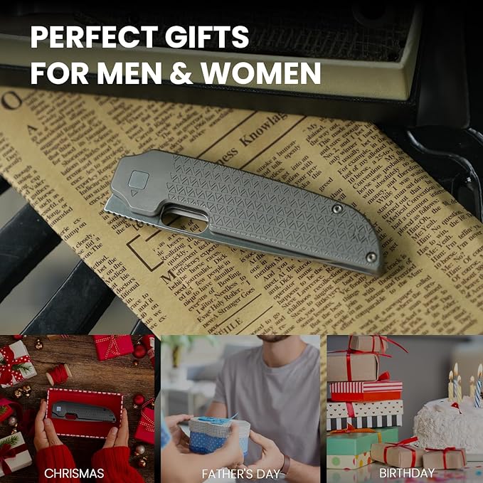 Kizer Varatas Pocket Knife, 3.27 Inches S35VN Blade Folding EDC Knife with Titanium Handle, Thumb Hole Opener Folding Hunting Knives Ki3637A1