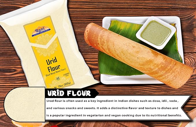 Rani Urid/Urad Flour (Black Matpe Beans Flour) 28oz (1.75lbs) 800g ~ All Natural | Vegan | Gluten Friendly | NON-GMO | Kosher | Indian Origin