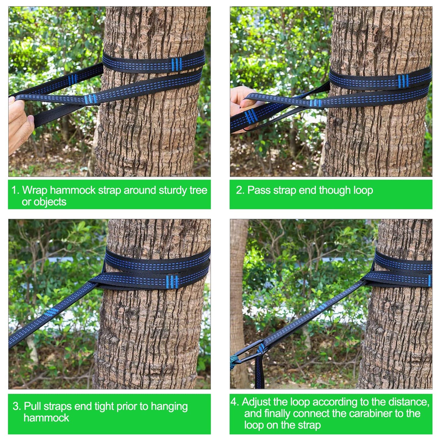 Hammock Straps – Camping Hammock Tree Straps Set