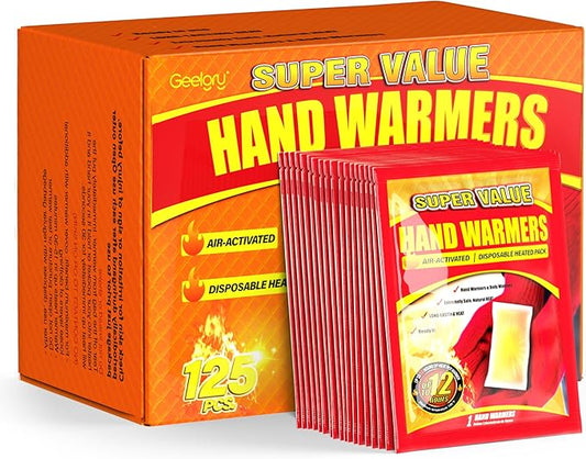Hand Warmers Disposable 500/375/240/125/90/55/30 Pcs, Long-Lasting Up to 12 Hours for Warm Body, Safe Portable Hand Warmers for Camping, Fishing, Winter for Women Men Mom Dad