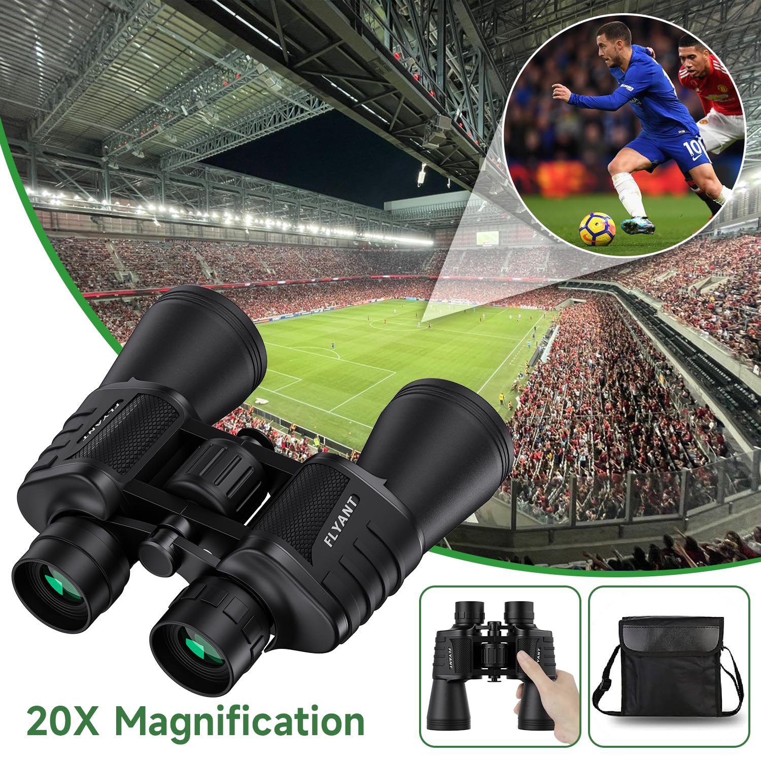 20x50 High Powered Binoculars for Adults, Waterproof Compact Binoculars with Low Light Vision for