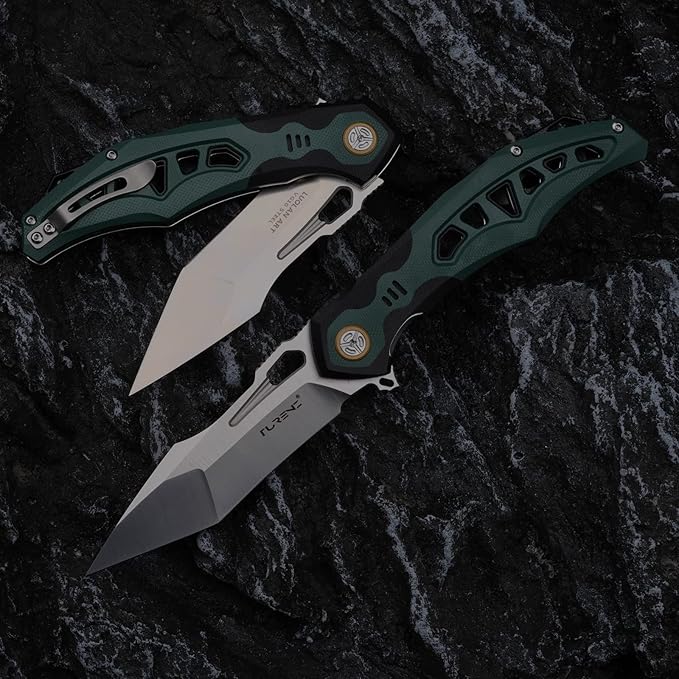 high hardness sharp folding pocket knife, 3.7in vg10 steel blade, inlaid G10 handle, lining lock, titanium clip, EDC flipper utility knife, used for hunting, camping, hiking and fishing
