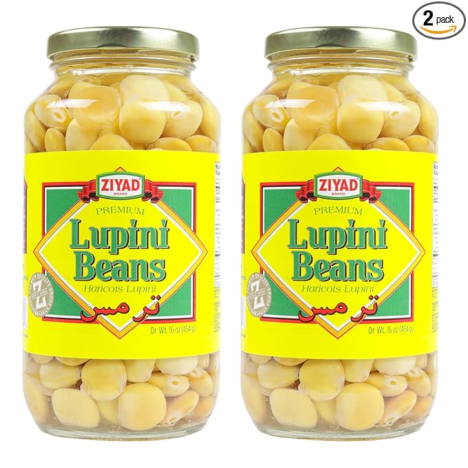 Ziyad Brand Premium Lupini Beans Snack, High Plant Protein, Keto, Mediterranean Diet, Non Perishable, Vegan, Vegetarian, 16 oz Pack of 2
