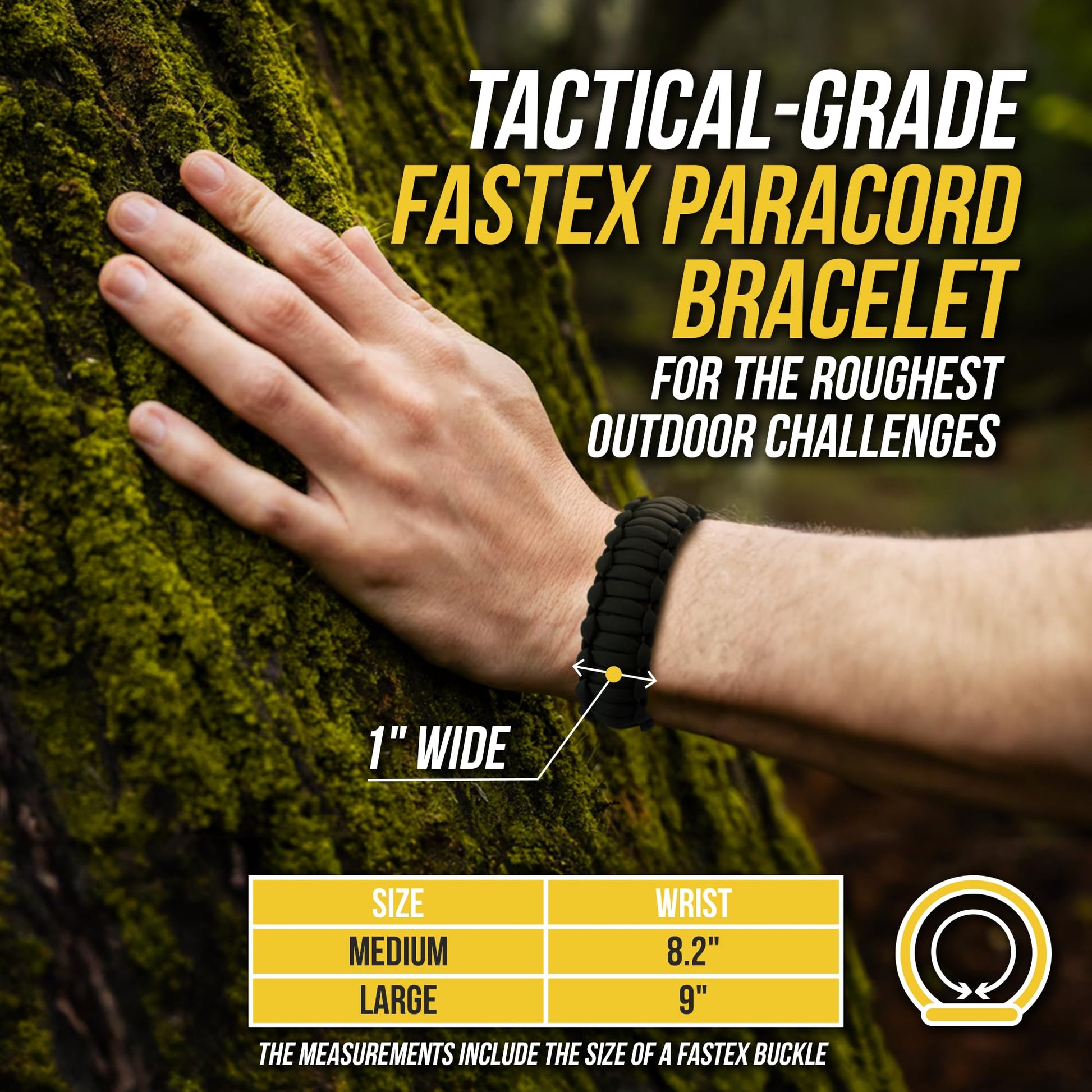 M-Tac Paracord Bracelet – Tactical Survival Wristband with Fastex Buckle – 7-Strand Cord for
