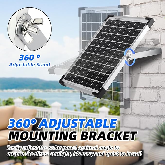 MEGSUN 10W Solar Panel Battery Trickle Charger & Maintainer with 12A Upgraded Solar Panel Controller, 12V Monocrystalline Waterproof Solar Trickle Charging Kit for Car RV Boat Motorcycle