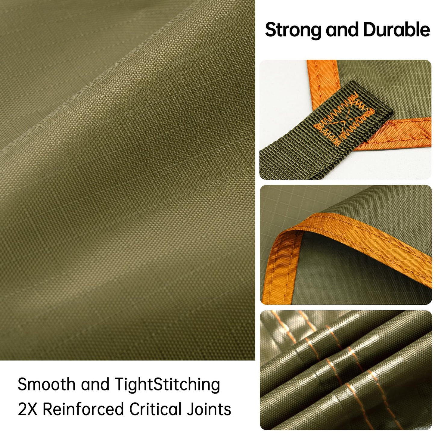 FREE SOLDIER Waterproof Camping Tarp Shelter Awning(Brown 10×10.5ft)
