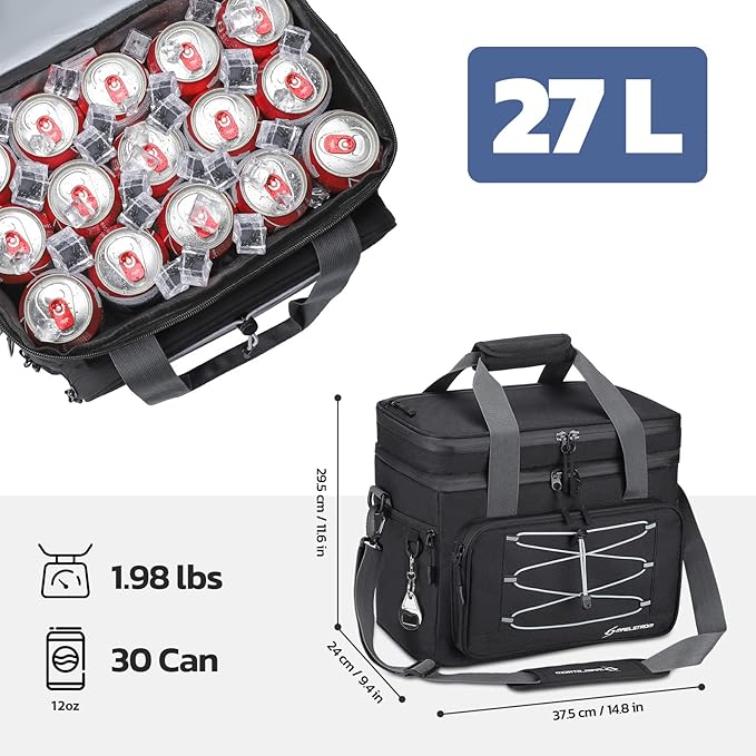 Maelstrom Collapsible Soft Cooler Bag, 24/30/60/75 Cans Beach Cooler, Ice Chest, Leakproof & Portable for Beach, Camping, Road Trips & Grocery Shopping