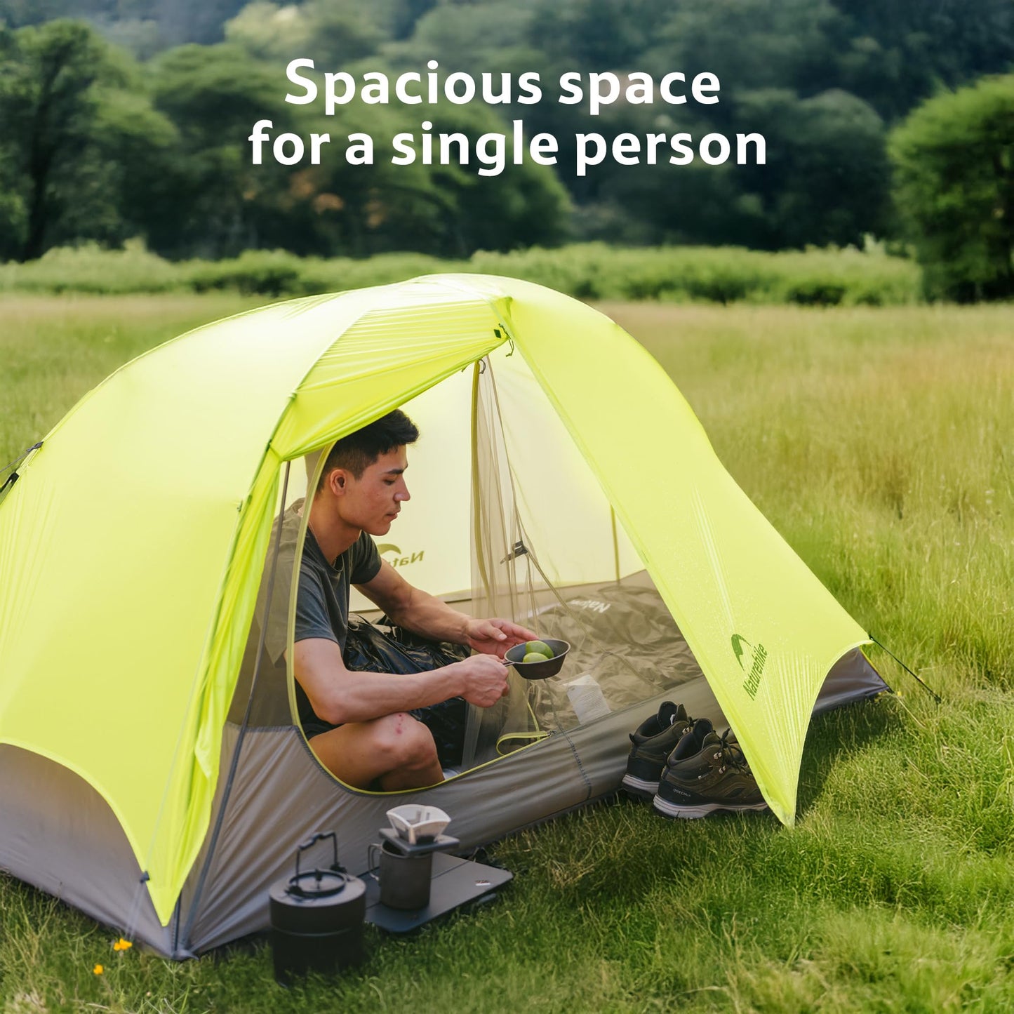 Naturehike Star Trail 2.3lb One Person Tent, Easy Setup, Compact, Spacious, Ultralight 1 Person